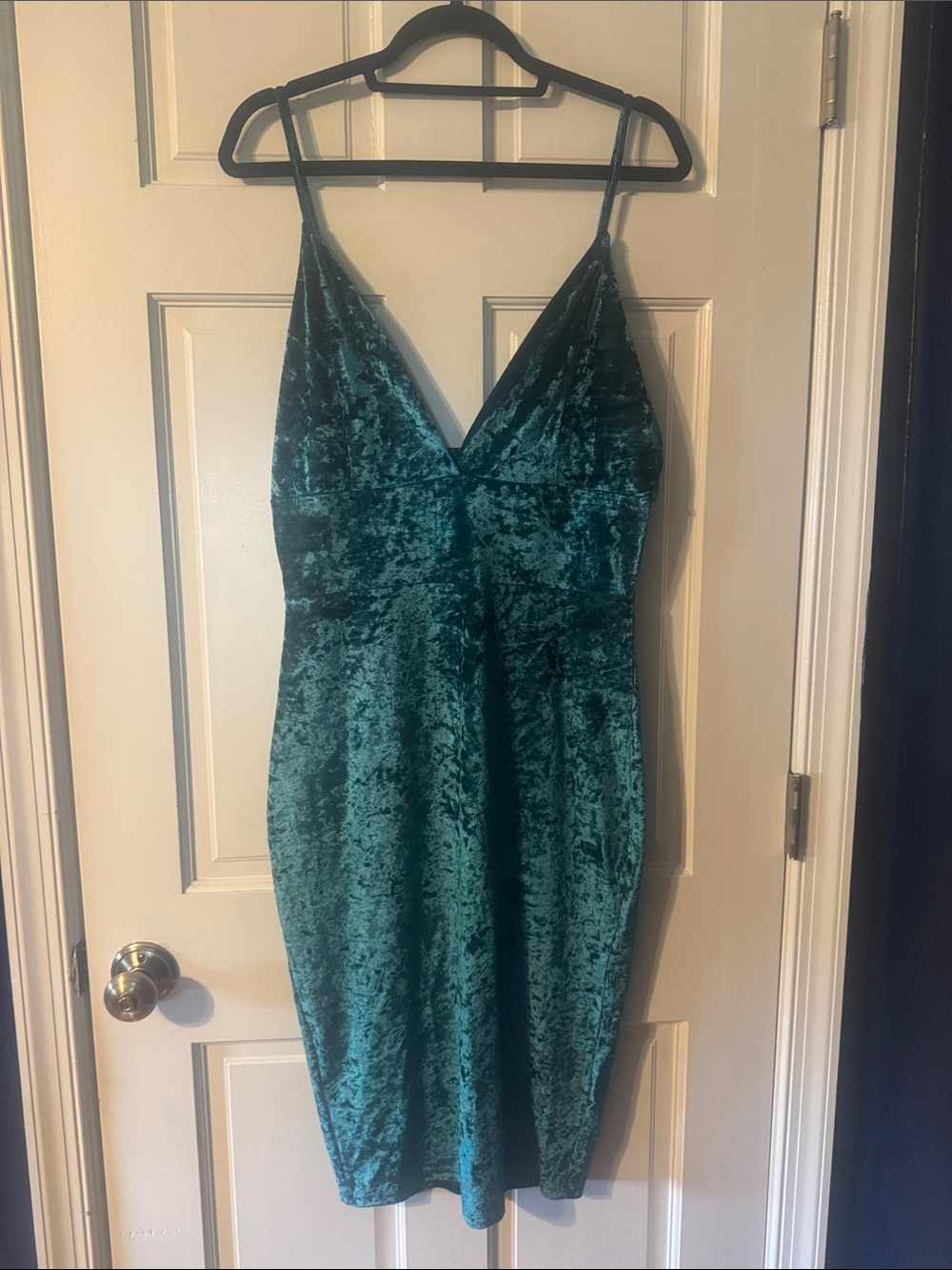 NEW Fashion Nova Emerald Green Velvet Slip Dress Size XL